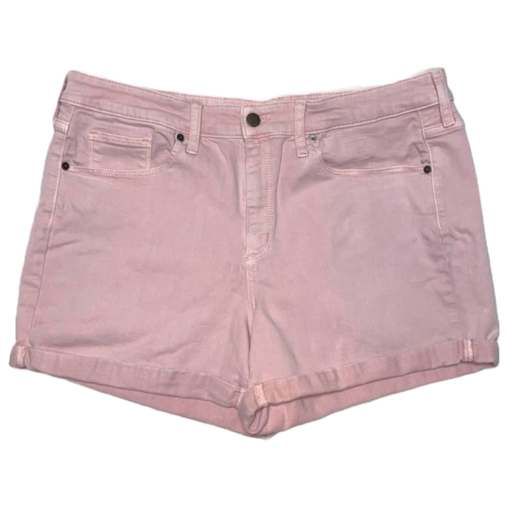 Universal Thread High Rise Midi Rolled Up Hem Jean Shorts Size 16 - Picture 1 of 11